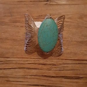 Silver and turquoise bracelet